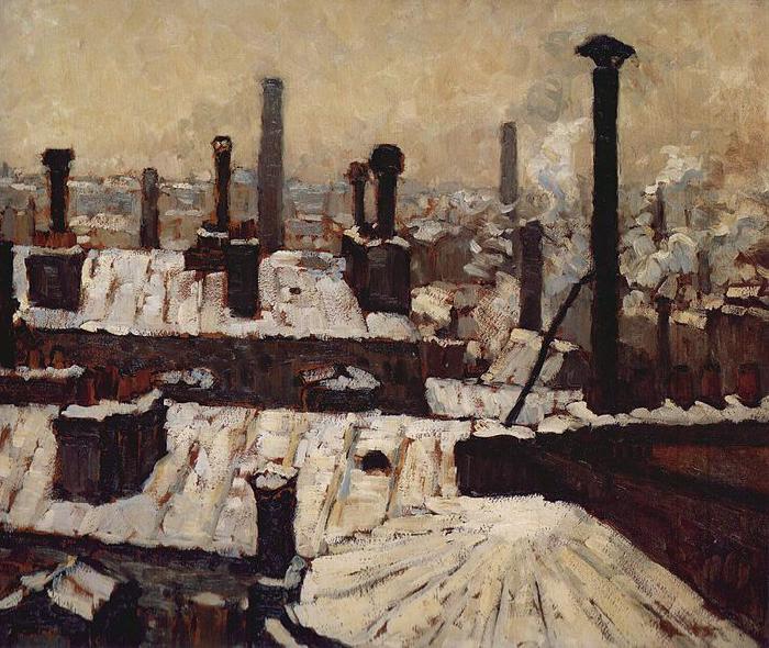 Gustave Caillebotte Toits sous la neige, Paris Sweden oil painting art